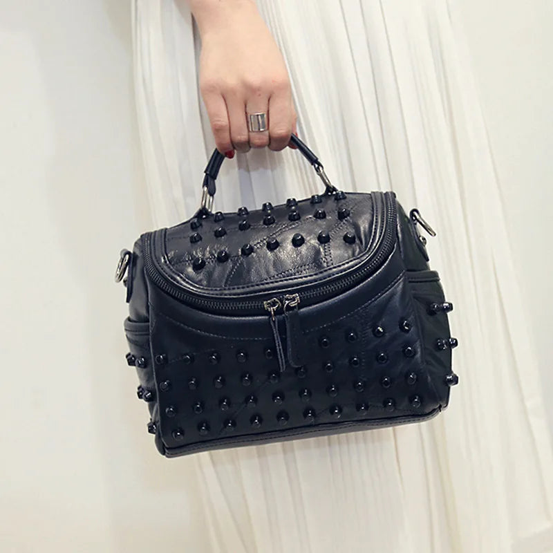 Women's Genuine Sheepskin Leather Shoulder Bag – Luxury Messenger Handbag
