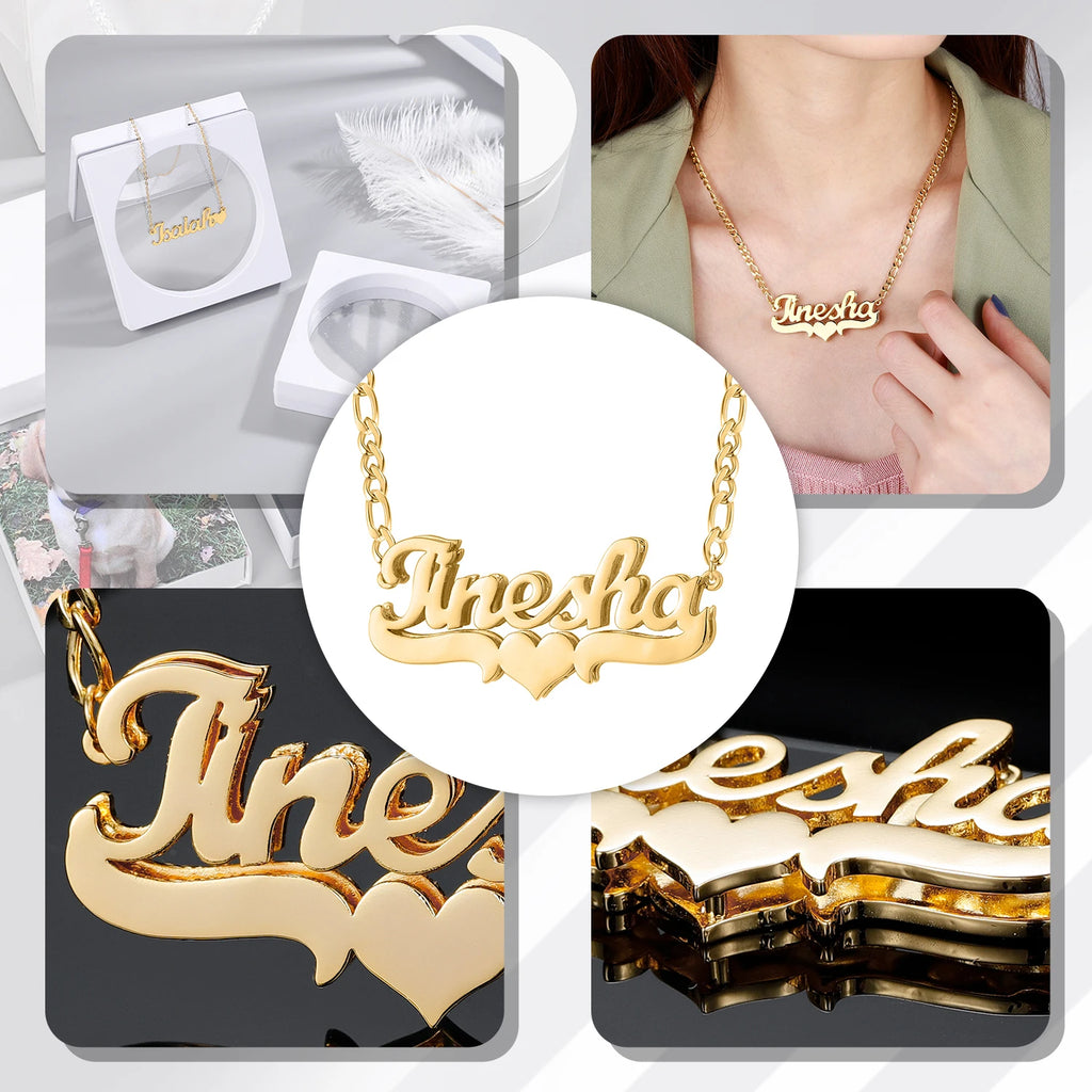 Personalized Double Name Necklace – Custom Stainless Steel Hip-Hop Pendant