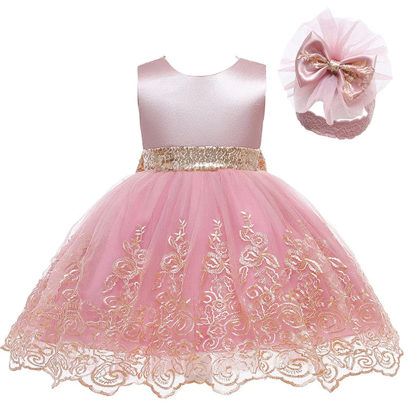 3 6 12 18 24 Months Lace Newborn Dress Summer Big Bow Fashion Little Princess Baby Dress Birthday Gifts New Children's Clothing
