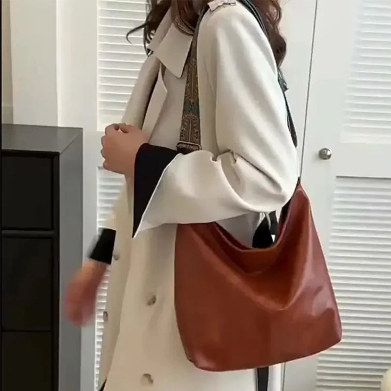Women's Solid Color Tote Bag – Casual Zipper Shoulder Bag for Everyday Use