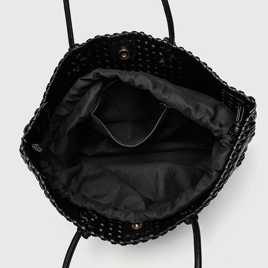 Fashion Design Woven Shopper Bag Top Handle Tote Bag Solid Color Women's Handbags Daily Shoulder Bags Commuter Clutch Purse Sac