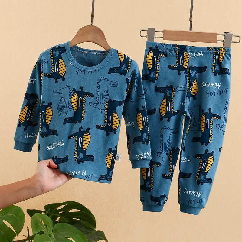 Boys’ Dinosaur Pajama Set – Long-Sleeve Top and Matching Pants