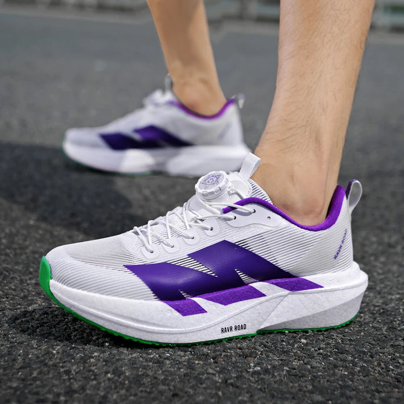 New Men's Carbon Plate Sneakers Outdoor Soft Sole Air Cushion Mesh Sports Running Shoes Light Nonskid Casual Couple Tennis Shoes
