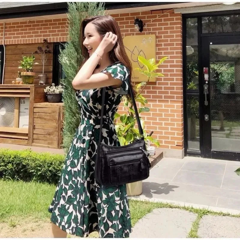 2025 New Large Capacity Middle aged Women's Bag Multi layer Lightweight Mother Bag Crossbody Bag Elderly Bag Shoulder Bag
