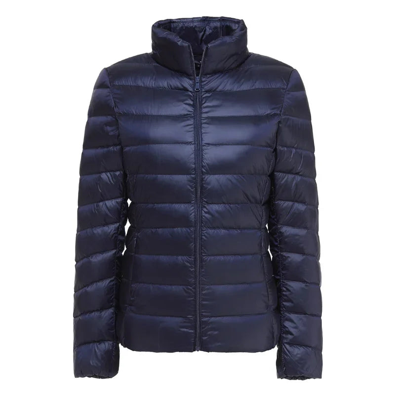 UZZDSS Women's Lightweight Hooded Down Jacket – 90% White Duck Down, Autumn Winter Coat