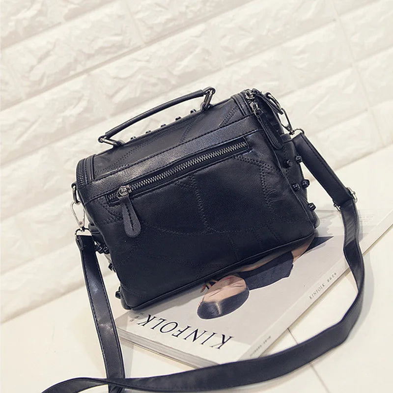 Women's Genuine Sheepskin Leather Shoulder Bag – Luxury Messenger Handbag