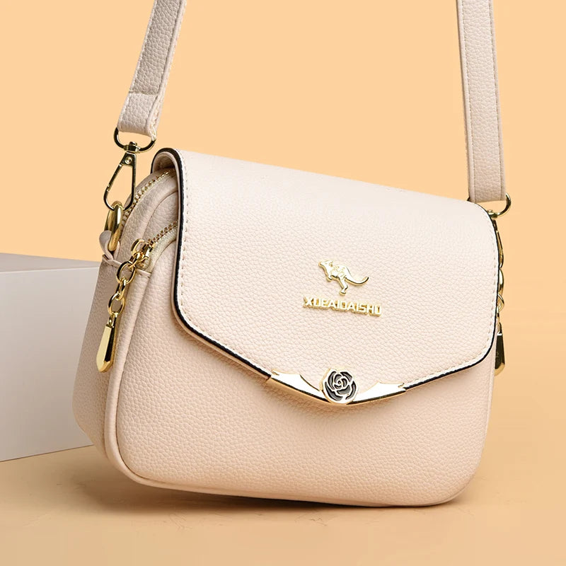 Women's Soft Leather Crossbody Bag – Elegant Designer Shoulder Handbag