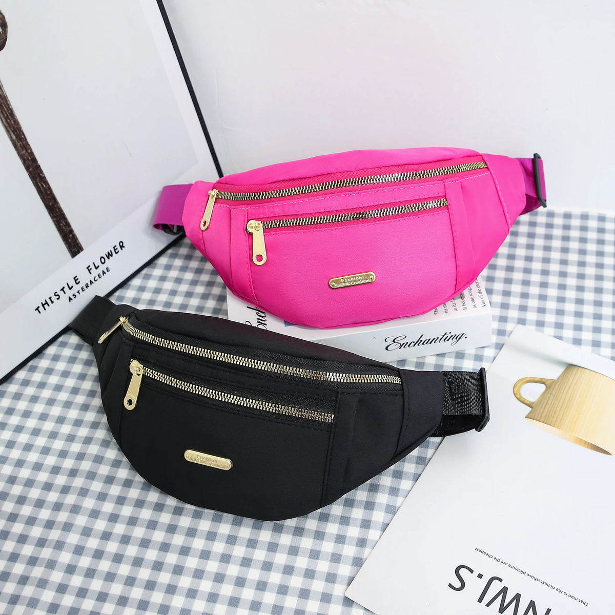 Women Sports Waist Bag Multi-Layer Fanny Pack Phone Essentials During Outdoor Activities Crossbody Purse Sports Chest Bag