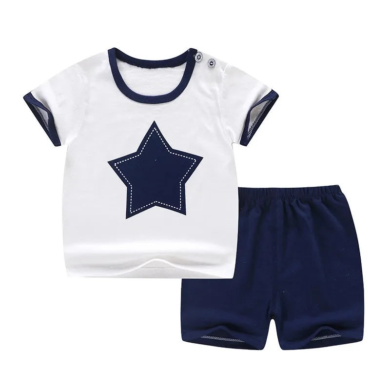 Baby Boy Summer Outfit Set – Short-Sleeve T-Shirt & Matching Shorts