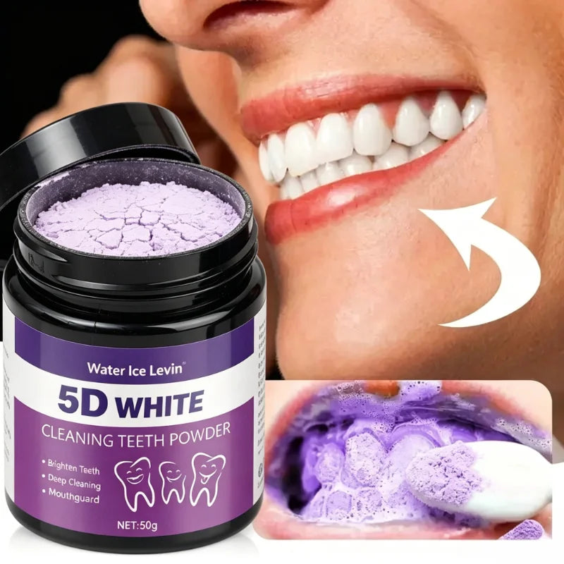 50g/box Purple Teeth Whitening Powder Natural Deep Cleaning Breath Freshener Suitable for Unisex Ideal for Daily Use Travel