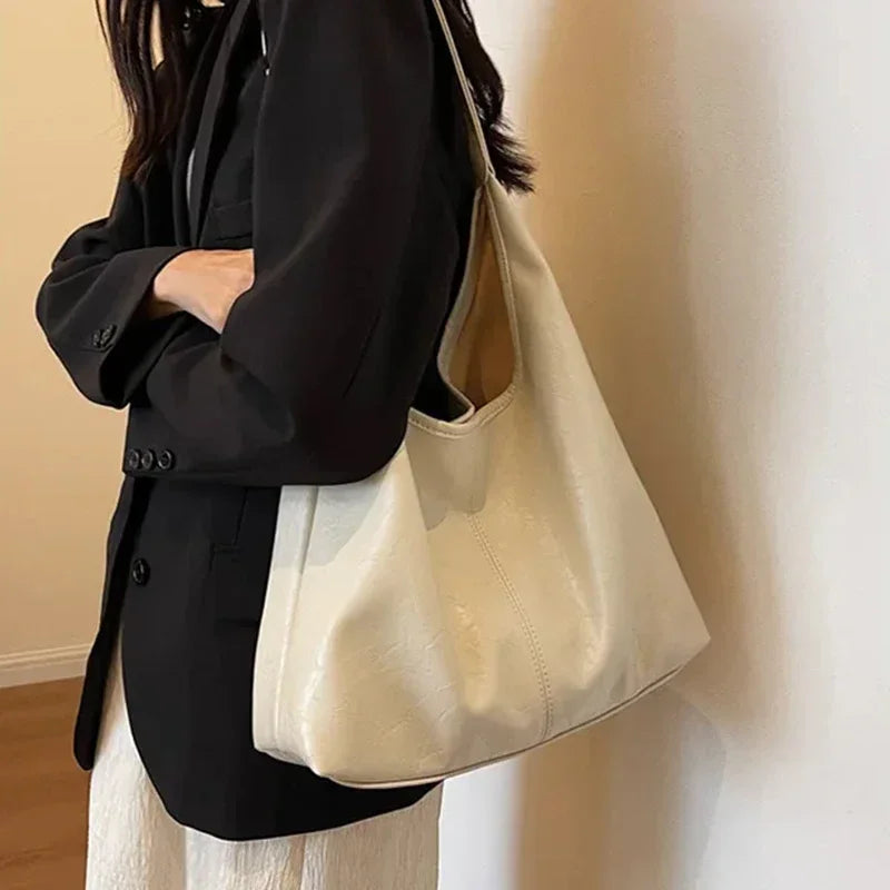 Women's Suede Shoulder Bag – Vintage Large-Capacity Tote with Top Handle