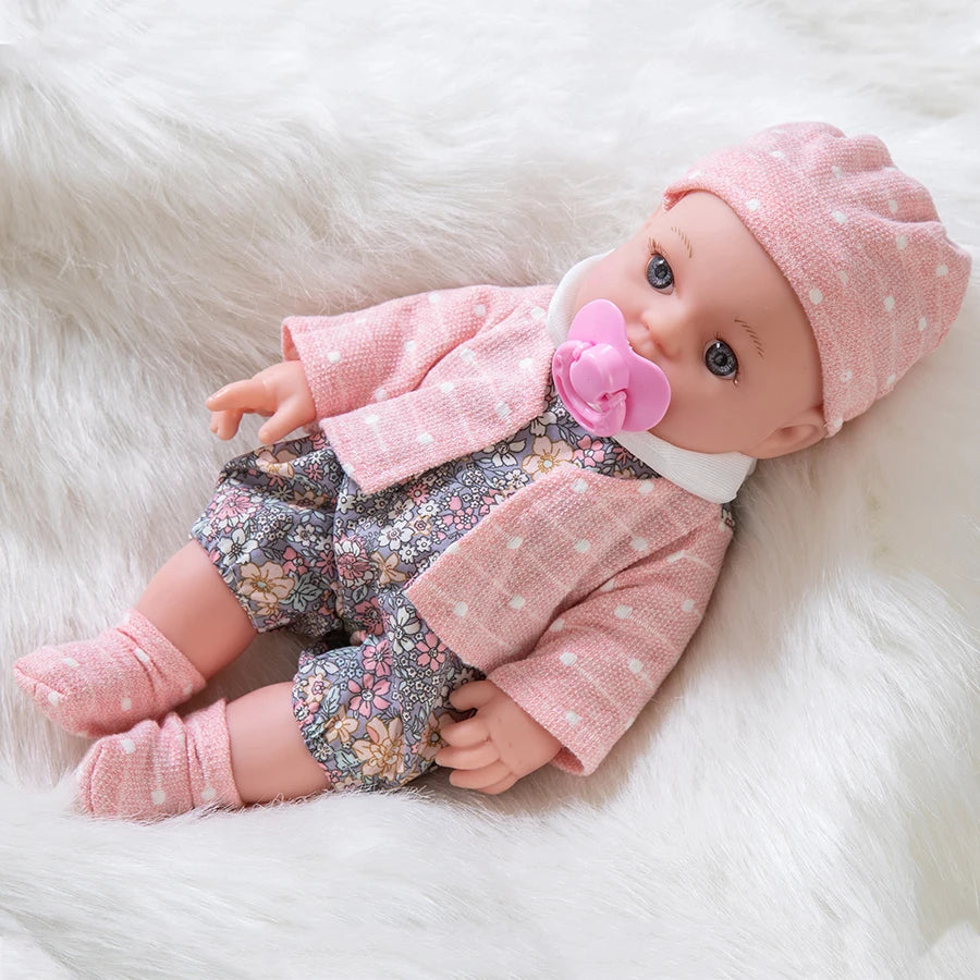 12inch 30cm Reborn Doll with Clothes Baby Doll Can Be Washed Soft Appease Education Newborn Baby Doll Children's Toys Gift