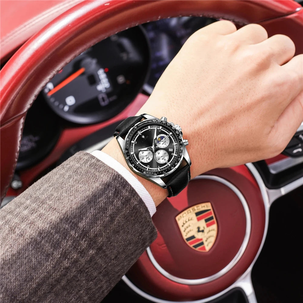 New Digital Sports Chornograph Gifts Mens Watches For Man Luxury Automatic Watch Men Fashion Quartz Wristwatches Leather Clock