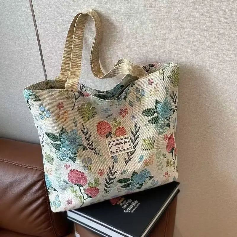 Women's Canvas Tote Bag – Large-Capacity Shoulder Bag for Shopping, Work and School