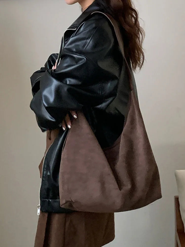 Suede Shoulder Bag for Women 2026 New Autumn and Winter Versatile Crossbody Bag Retro Large Capacity Commuting Tote Bag