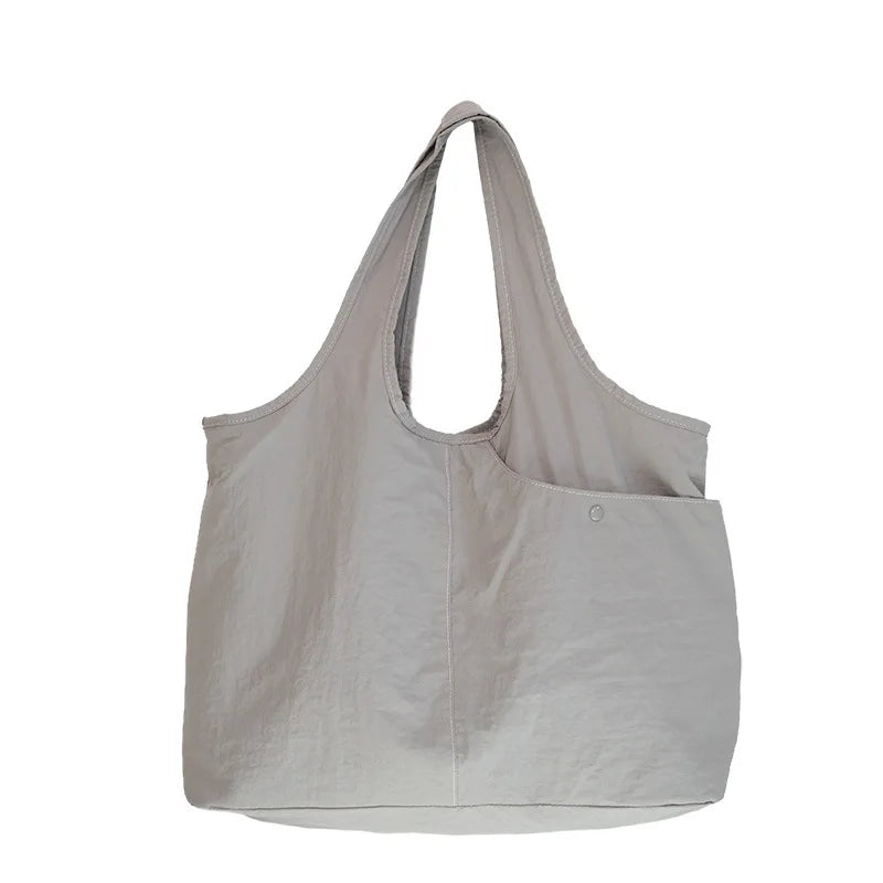 2026 SS K-Fashion Premium Solid Canvas Tote Large Capacity Shoulder Crossbody Work Commuter Handbag Women