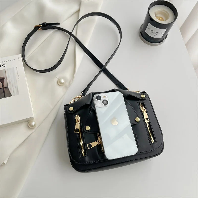 Women's PU Leather Mini Square Crossbody Bag – Trendy Shoulder Handbag