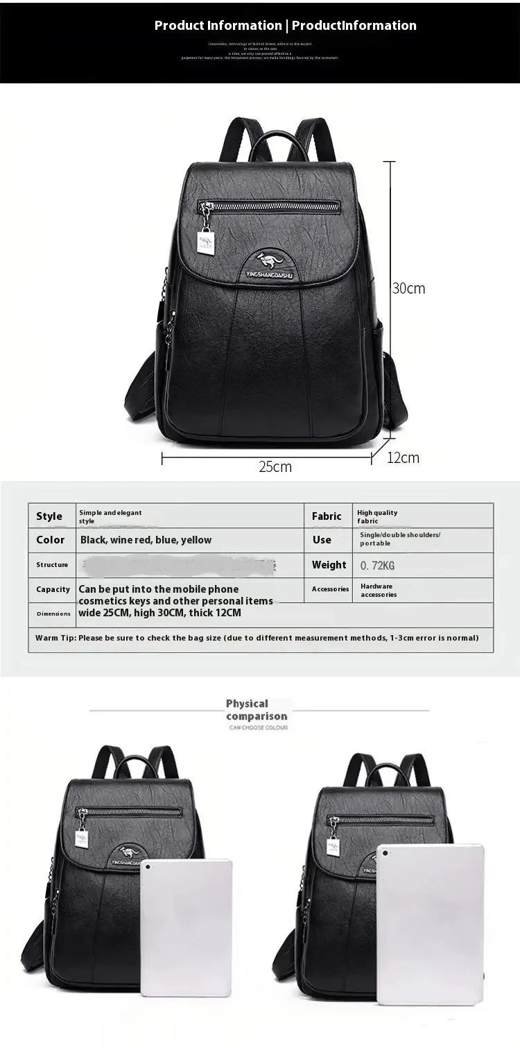 Women's Soft Leather Backpack – Vintage Casual Travel and Everyday Bag