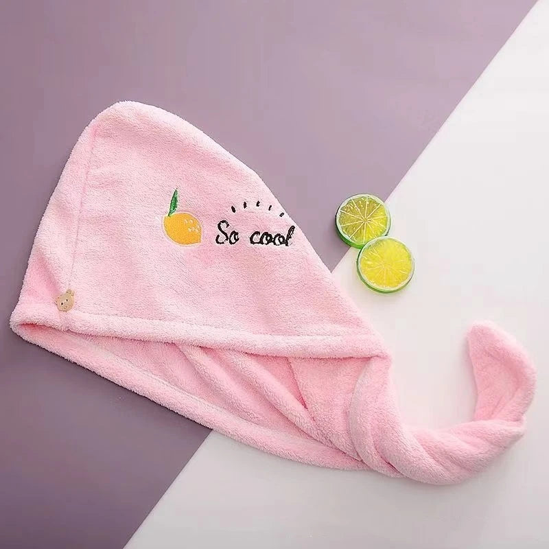 1Pc Dry Hari Cap, Coral Fleece, Polyesler Hair Drying Quick Towel Microfiber Shower Single Bandana Cap Ladies