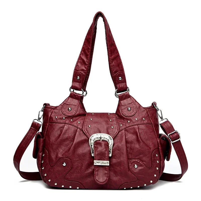 Women's Vintage Soft Leather Handbag – Large-Capacity Shoulder and Crossbody Bag