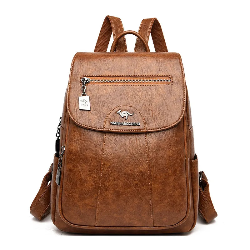 Women's Soft Leather Backpack – Vintage Casual Travel and Everyday Bag