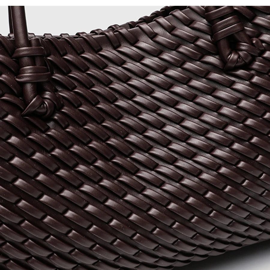 Fashion Design Woven Shopper Bag Top Handle Tote Bag Solid Color Women's Handbags Daily Shoulder Bags Commuter Clutch Purse Sac