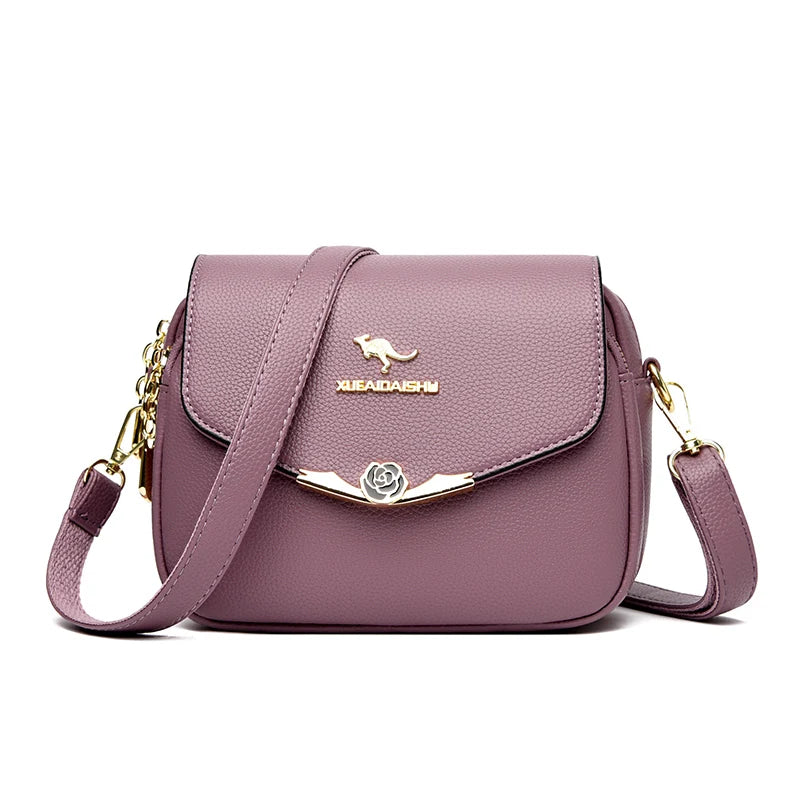Women's Soft Leather Crossbody Bag – Elegant Designer Shoulder Handbag