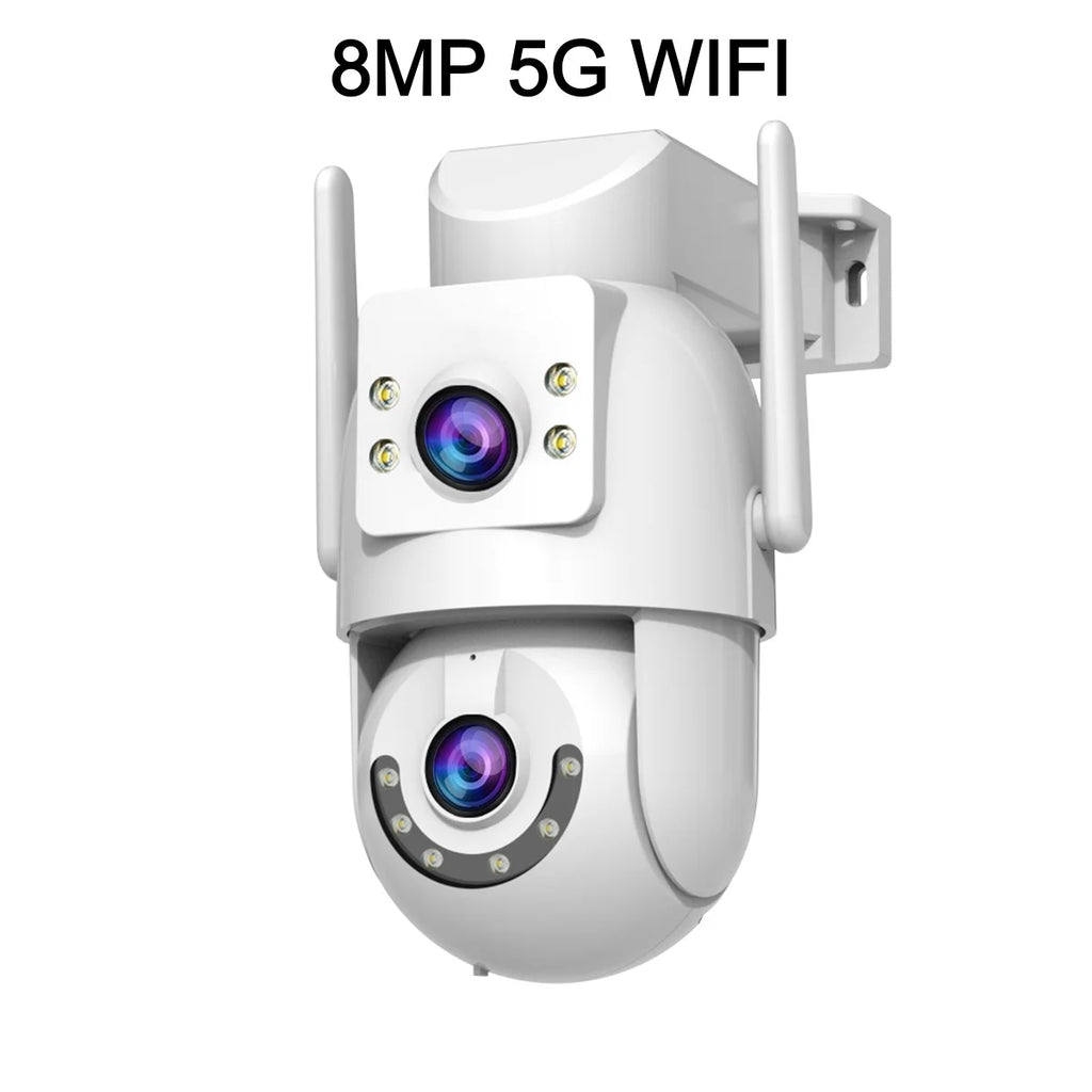 Jooan 4K 8MP HD Wifi PTZ Camera Outdoor 5G Wifi Dual Lens Security IP Cameras 5X Zoom AI Tracking ONVIF CCTV Surveillance Camera