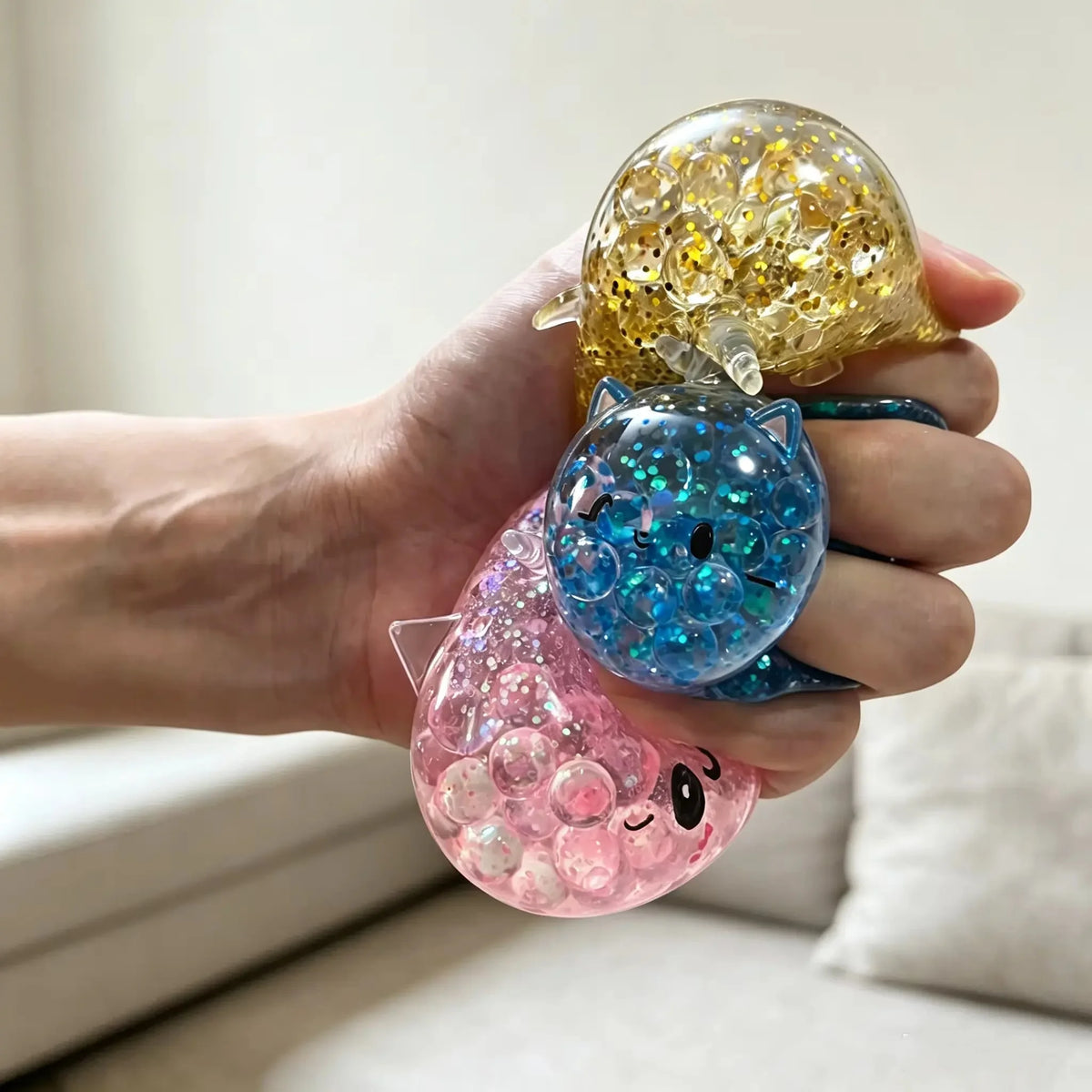 Soft Glitter Dumpling Squishy Blind Box TPR Steamer Fidget Toy Sensory Squeeze Ball Stress Relief Party Gift for Halloween