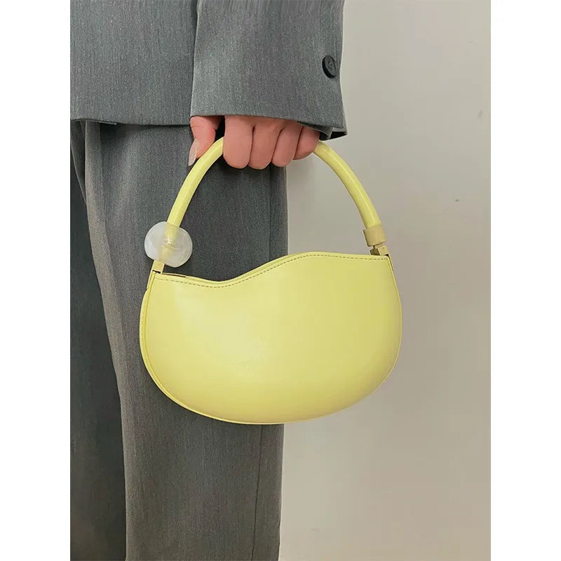Senior Sense Women Hand Bag 2023 New Fashionable Niche Design Bag Casual Simple Solid Color Sweet Shoulder Crossbody Bag