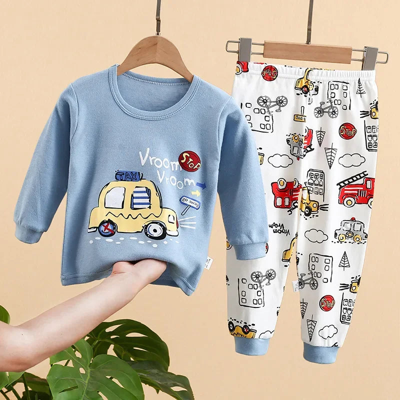 Boys’ Dinosaur Pajama Set – Long-Sleeve Top and Matching Pants