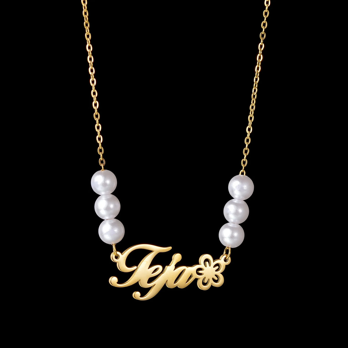 Personalized Name Necklace – Stainless Steel Beaded Snake Chain for Men & Women