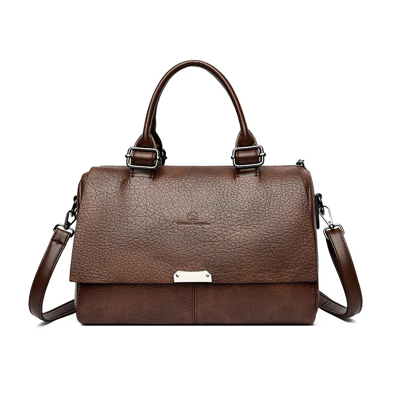 Handbag for Women Vintage Soft PU Leather Shoulder Bag Retro Medium Crossbody Satchel