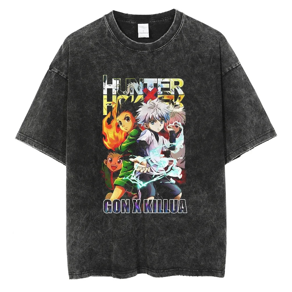 Hunter x Hunter Kurapika Graphic T-Shirt – Unisex Washed Cotton Short Sleeve Streetwear Tee