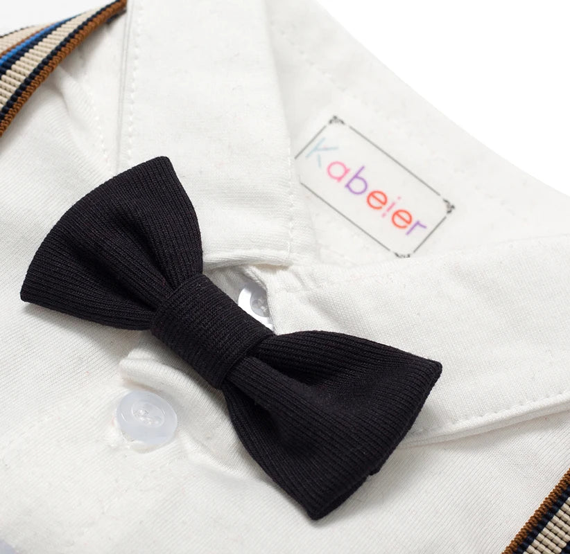 Baby Suits Newborn Boy Clothes Romper + Vest + Hat Formal Clothing Outfit Party Bow Tie Children Birthday Dress New Born 0- 3Y