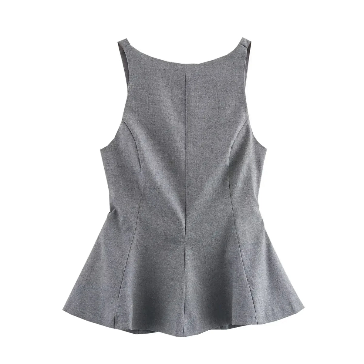 Women’s Backless Crop Top – Bow Detail Side-Zip Sleeveless Blouse