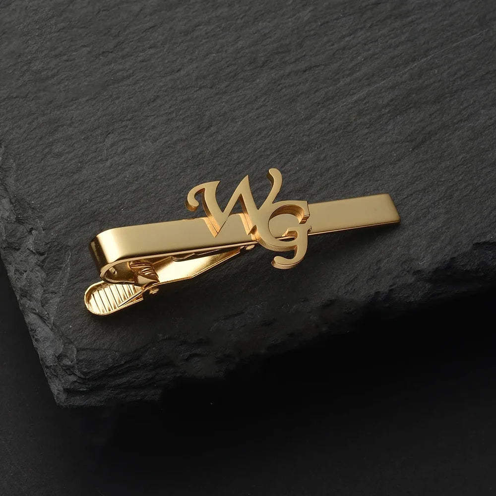 Personalized Initial Tie Clip for Men – Stainless Steel Tie Bar