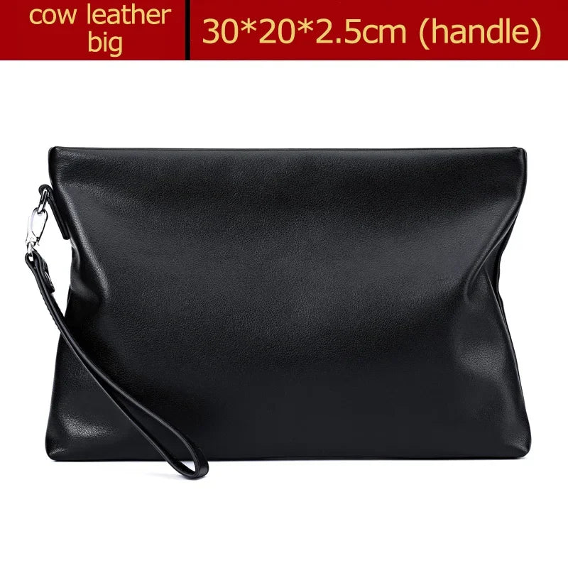 SENOFAN 2025 Clutches Bag Men Envelope Bag Handbag Genuine Leather Sheepskin Wallet Pouch Male Clutch Business Phone Bag Male