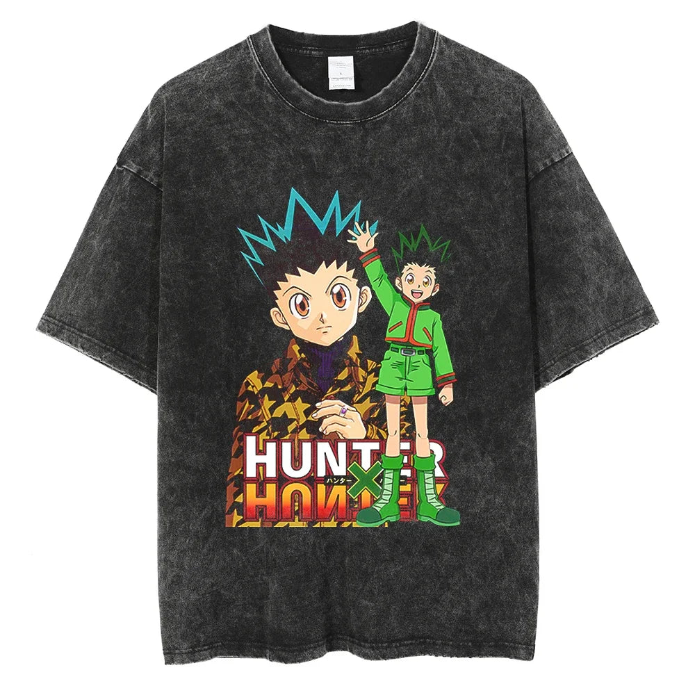 Hunter x Hunter Kurapika Graphic T-Shirt – Unisex Washed Cotton Short Sleeve Streetwear Tee