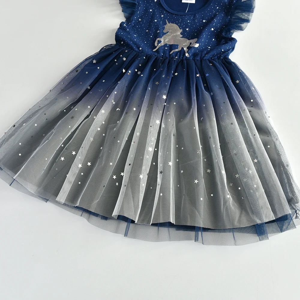 Girls Unicorn Tutu Dress – Sleeveless Princess Party & Summer Dress