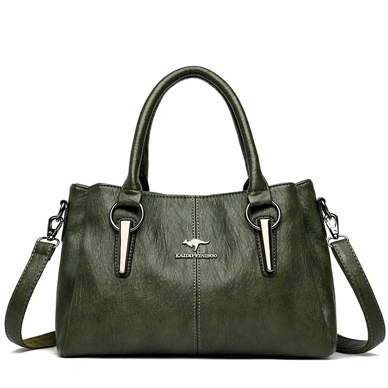 Women's Soft Leather Crossbody Bag – Luxury-Style Large-Capacity Handbag