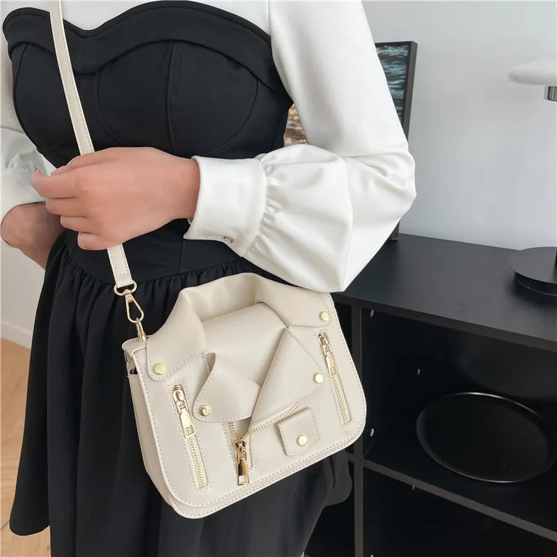 Women's PU Leather Mini Square Crossbody Bag – Trendy Shoulder Handbag