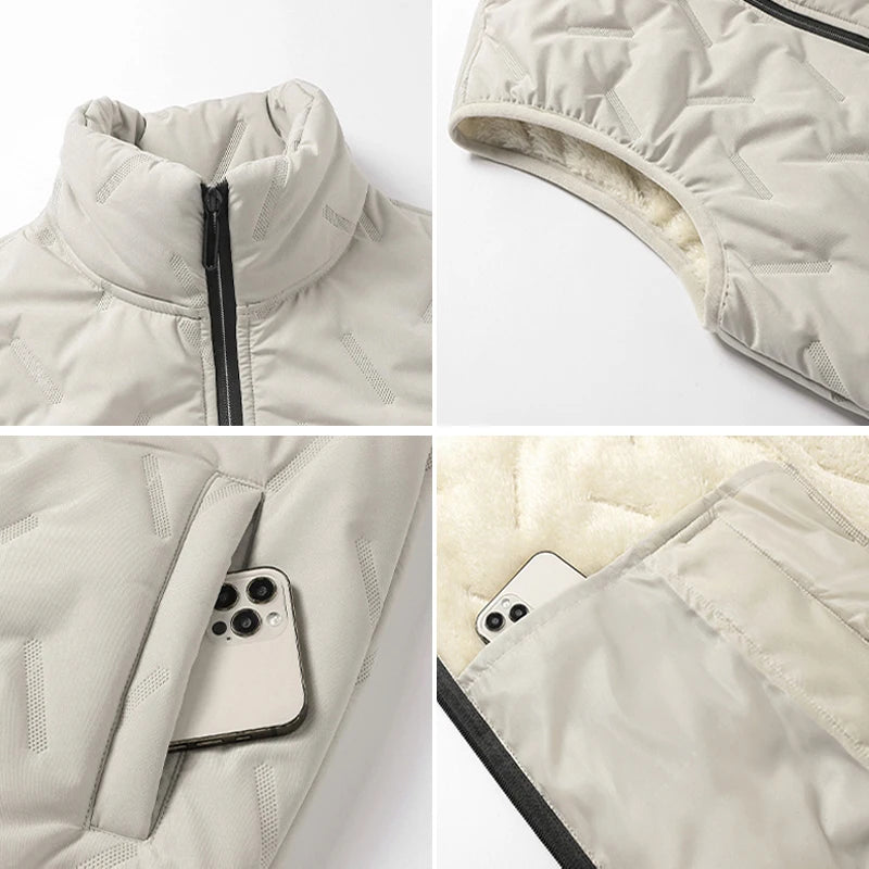 Men’s Fleece-Lined Outdoor Vest – Windproof Casual Waistcoat for Autumn & Winter