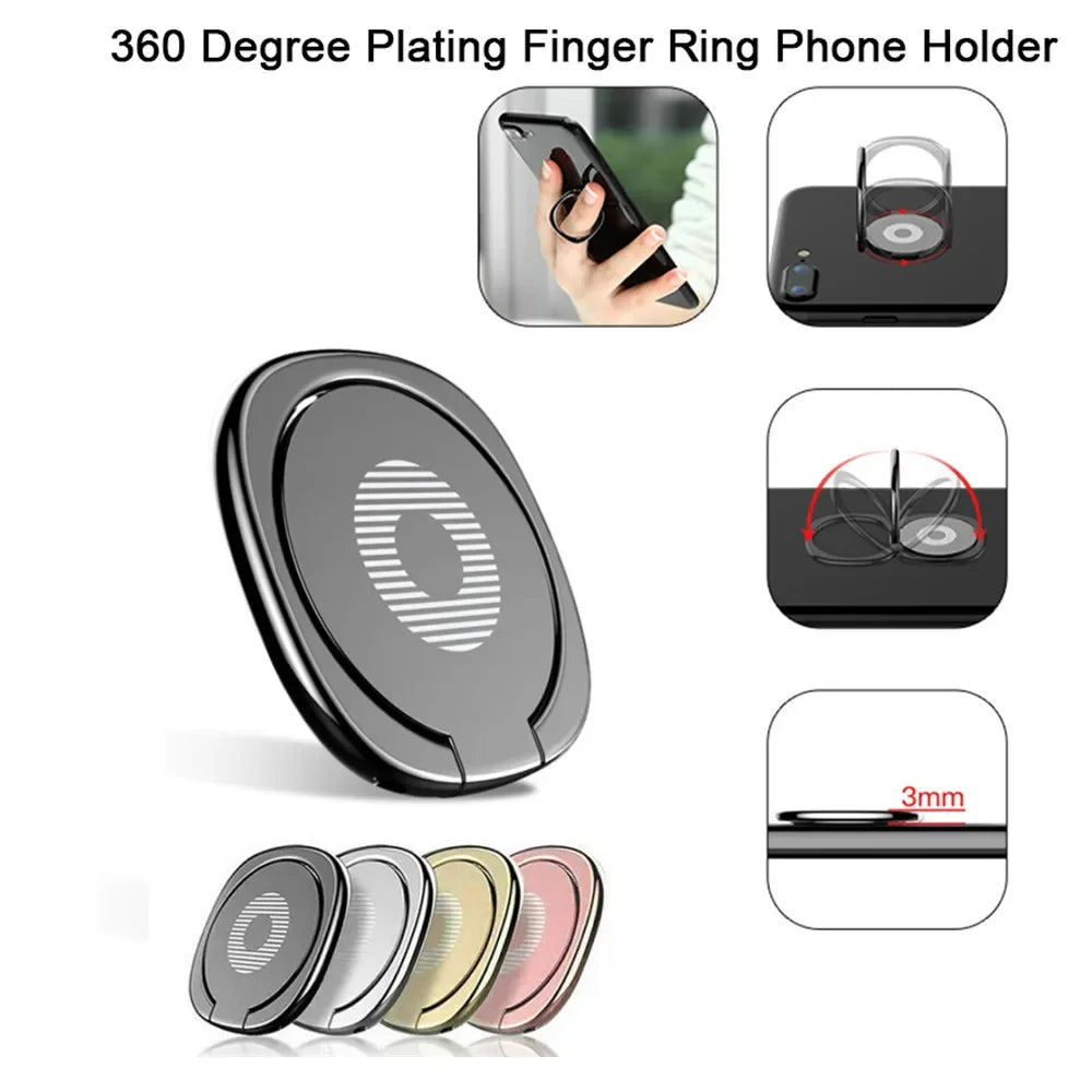 Phone Finger Ring Holder Ultra-thin 360 Degree Rotation Phone Stand Mount Smartphone Holder, for IPhone Xiaomi Huawei