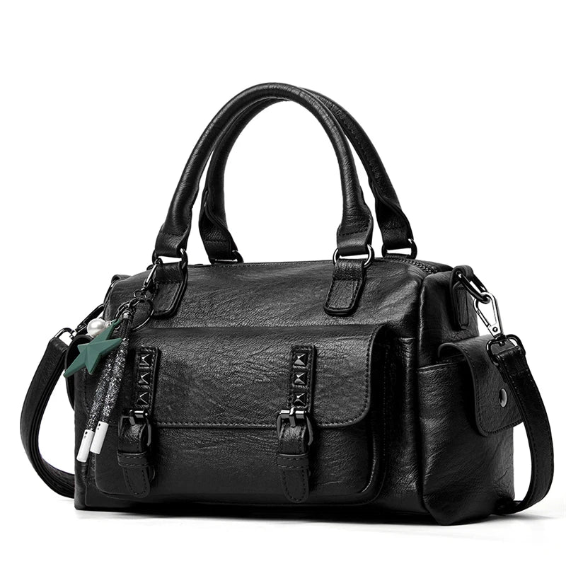 Women's Faux Leather Tote Bag – Stylish Crossbody Shoulder Handbag