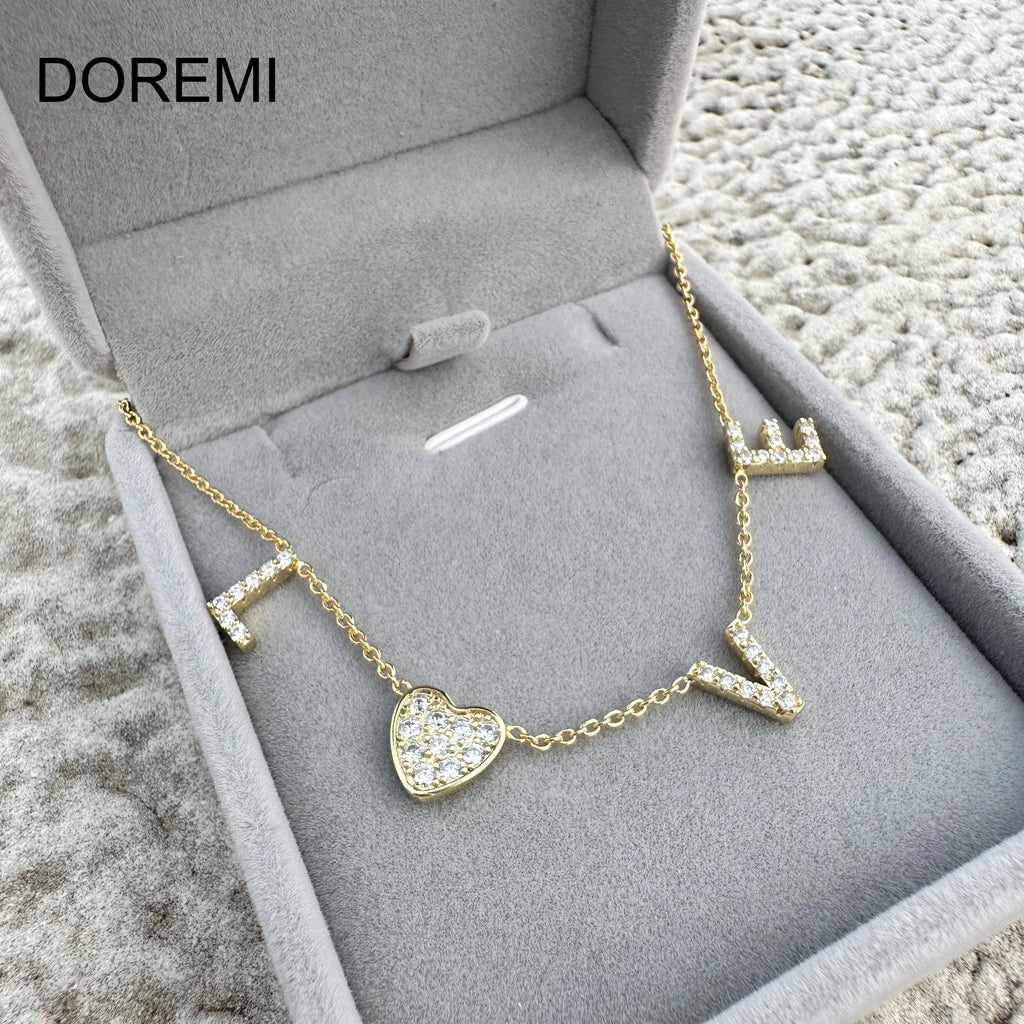 Personalized Name Necklace with Crystal Letter & Birthstone Charms
