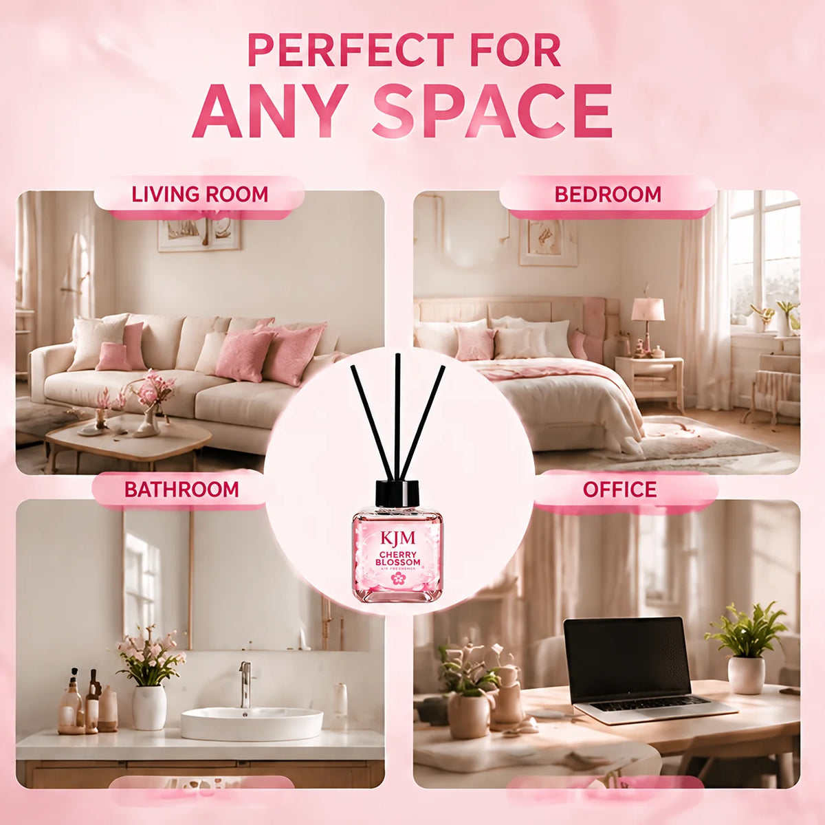 Cherry Blossom Fragrance Diffuser – Long-Lasting Air Freshener for Car and Home