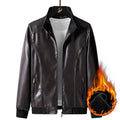 Men's Black Leather-Look Motorcycle Jacket – Fleece-Lined Winter Coat, Oversized Plus Size 6XL–8XL (Copie)
