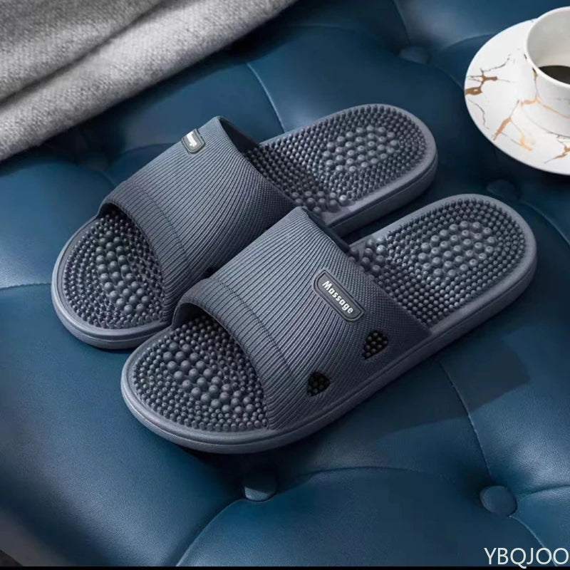 Couple Foot Massage Slippers Bathroom Soft bottom Anti-slip Slides Casual Home Flats Women men Home Relief Feet Shoes Zapatos