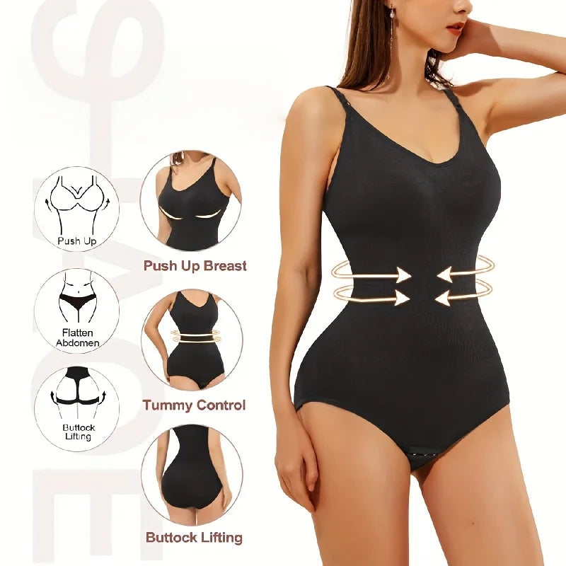 1PC Women Breathable Shapewear Bodysuit Full Body Sculpting Underwear Waist Trimmer Fitness Clothing Seamless Bandeau Design